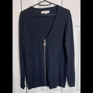 Michael Kors Womens Sweater Size Small Black Long Sleeve Zipper Closure